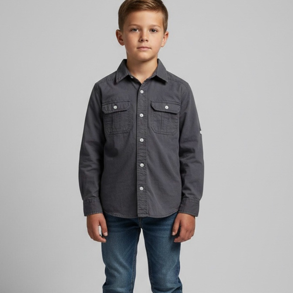 PD&C Boys Long Sleeve Button Down Utility Shirt - Size XL (7)